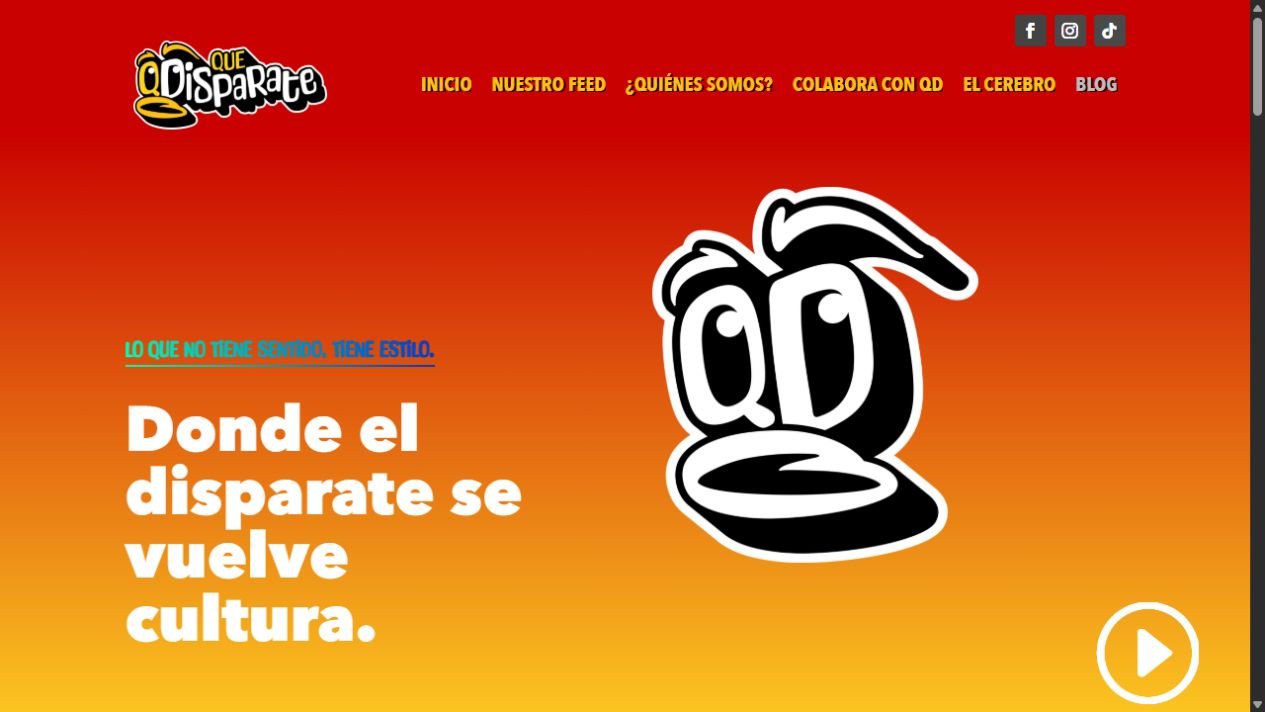 Captura de la portada de quedisparate.com
